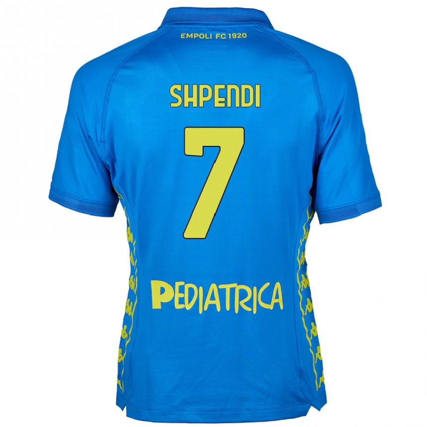 Kids Football Stiven Shpendi #7 Blue Home Jersey 2024/25 T-Shirt Nz