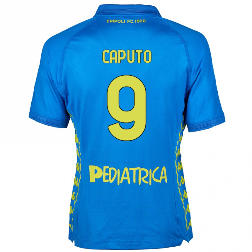 Kids Football Francesco Caputo #9 Blue Home Jersey 2024/25 T-Shirt Nz