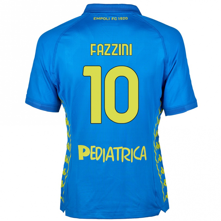 Kids Football Jacopo Fazzini #10 Blue Home Jersey 2024/25 T-Shirt Nz