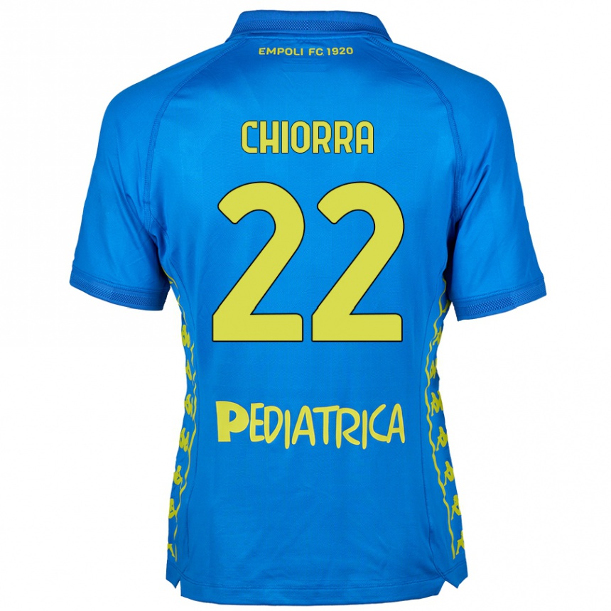 Kids Football Niccolò Chiorra #22 Blue Home Jersey 2024/25 T-Shirt Nz