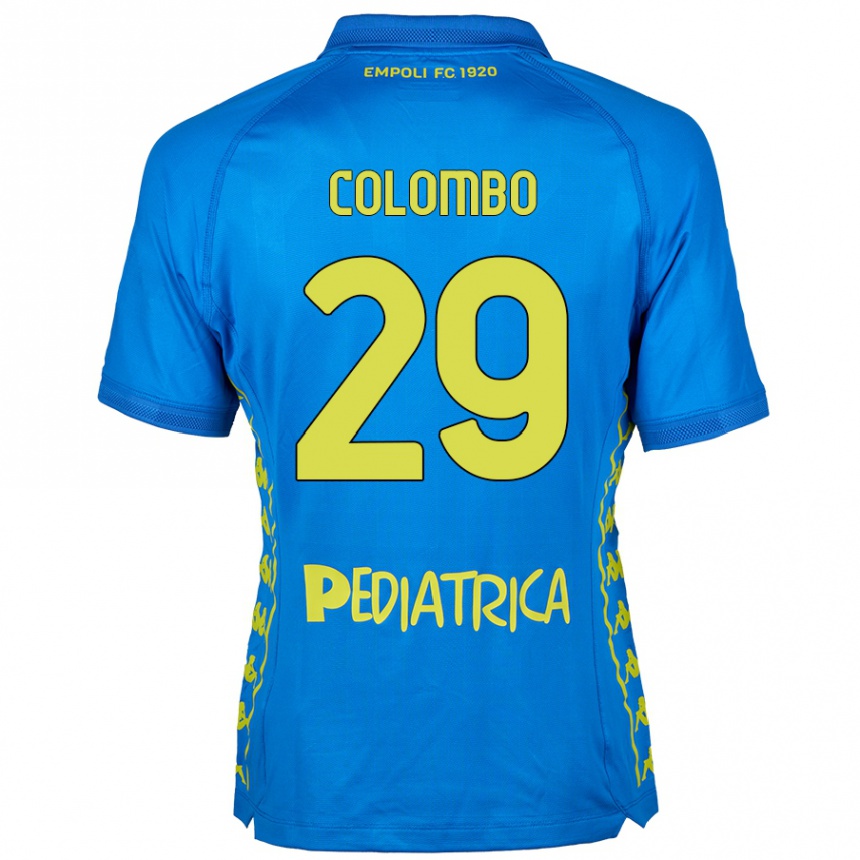 Kids Football Lorenzo Colombo #29 Blue Home Jersey 2024/25 T-Shirt Nz