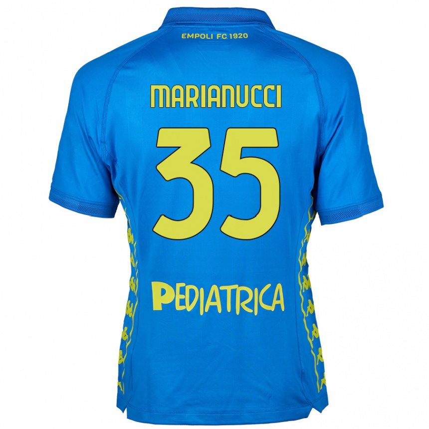 Kids Football Luca Marianucci #35 Blue Home Jersey 2024/25 T-Shirt Nz