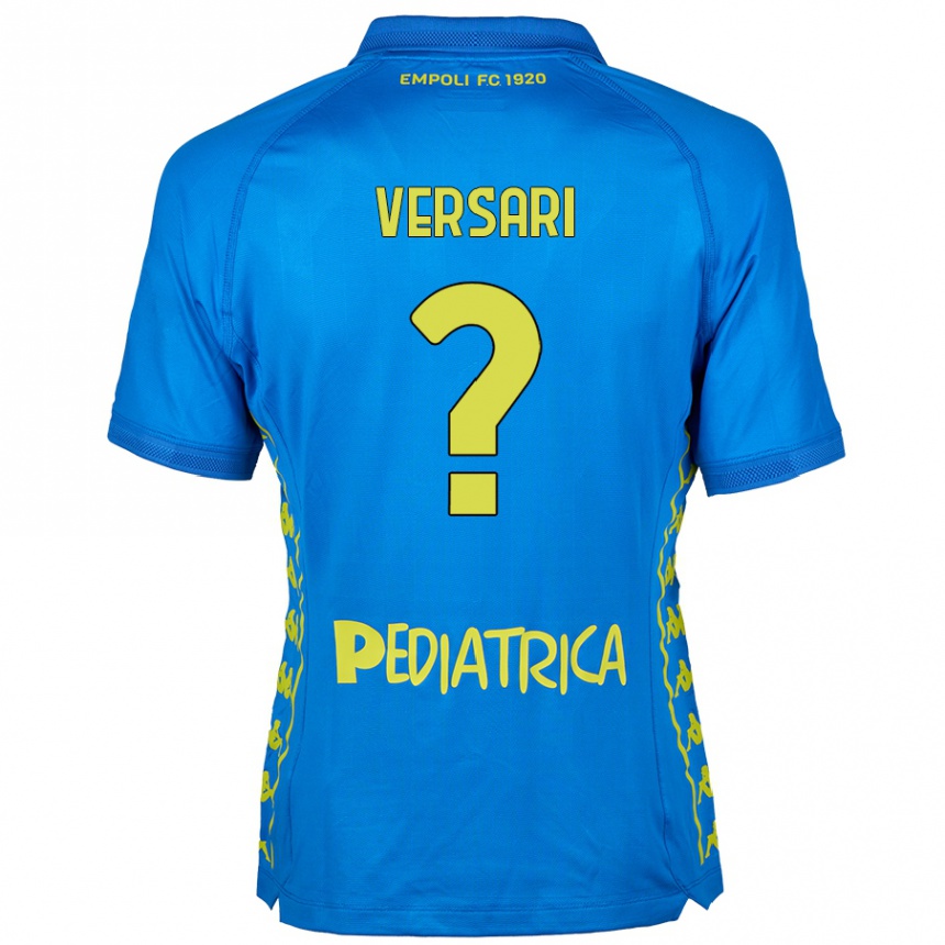 Kids Football Francesco Versari #0 Blue Home Jersey 2024/25 T-Shirt Nz