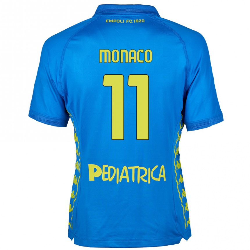 Kids Football Salvatore Monaco #11 Blue Home Jersey 2024/25 T-Shirt Nz