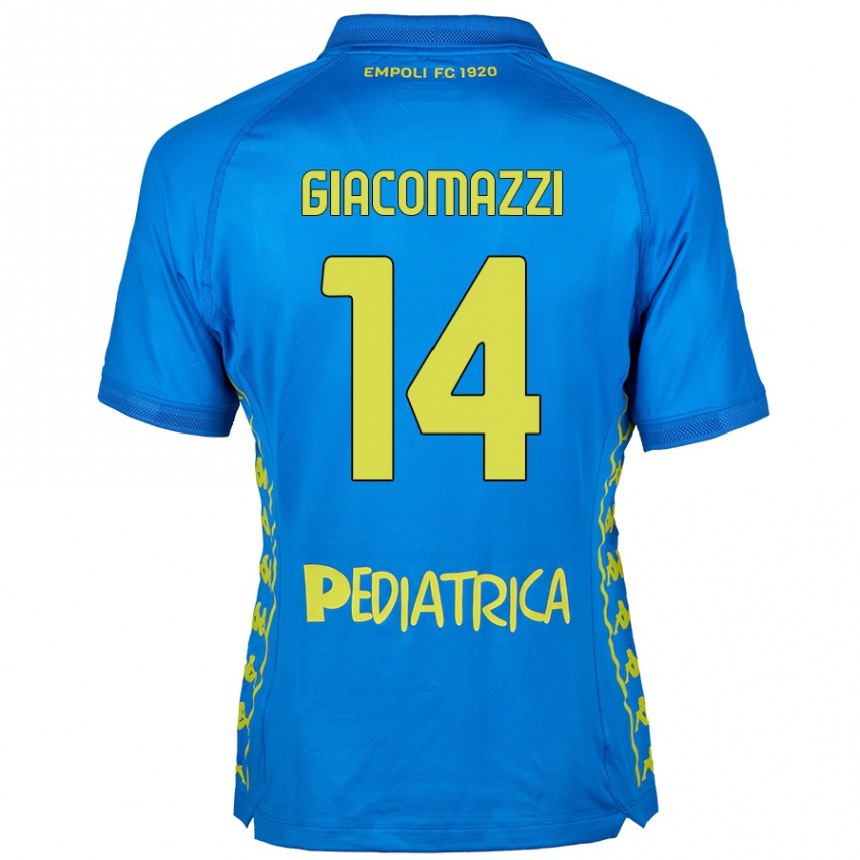 Kids Football Sebastián Giacomazzi #14 Blue Home Jersey 2024/25 T-Shirt Nz