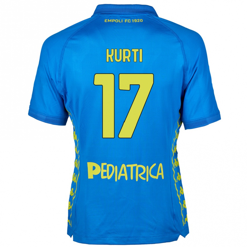 Kids Football Adi Kurti #17 Blue Home Jersey 2024/25 T-Shirt Nz