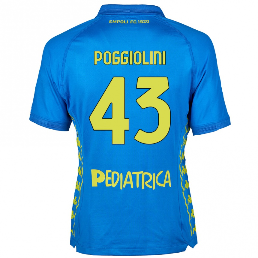 Kids Football Duccio Poggiolini #43 Blue Home Jersey 2024/25 T-Shirt Nz