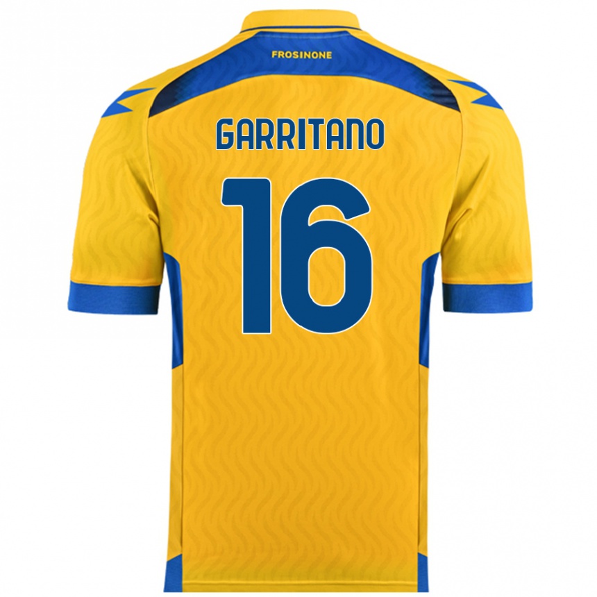 Kids Football Luca Garritano #16 Yellow Home Jersey 2024/25 T-Shirt Nz