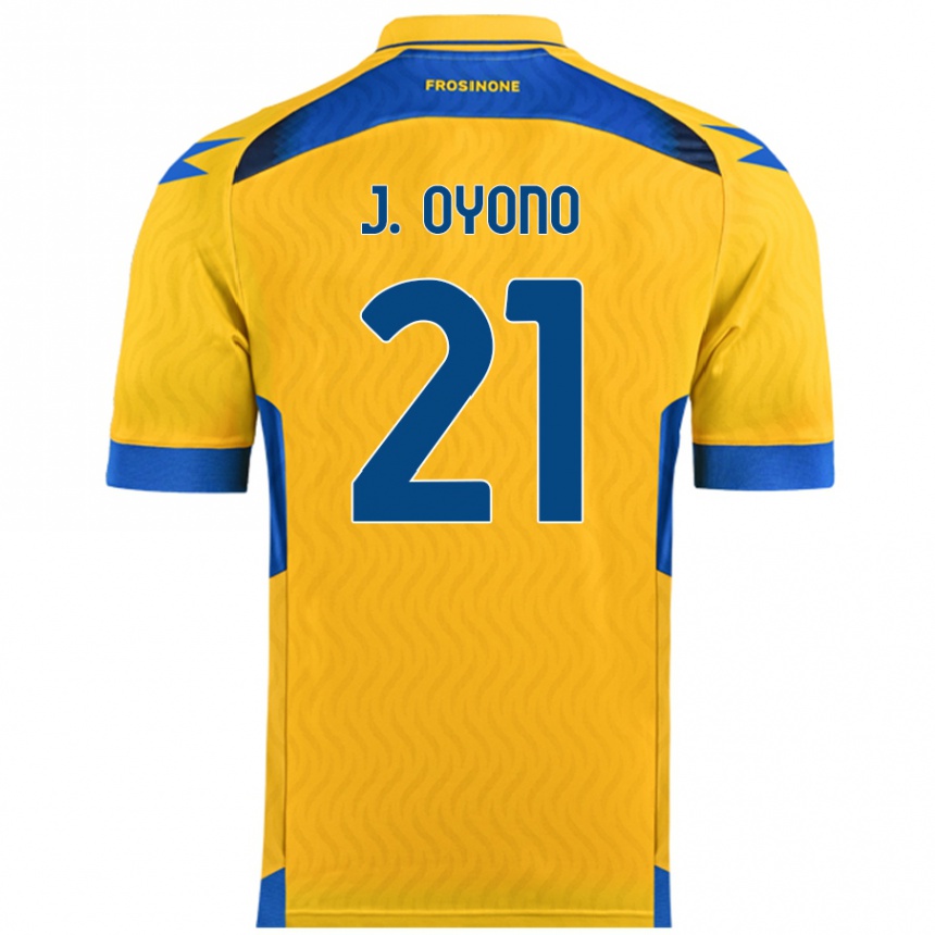 Kids Football Jérémy Oyono #21 Yellow Home Jersey 2024/25 T-Shirt Nz