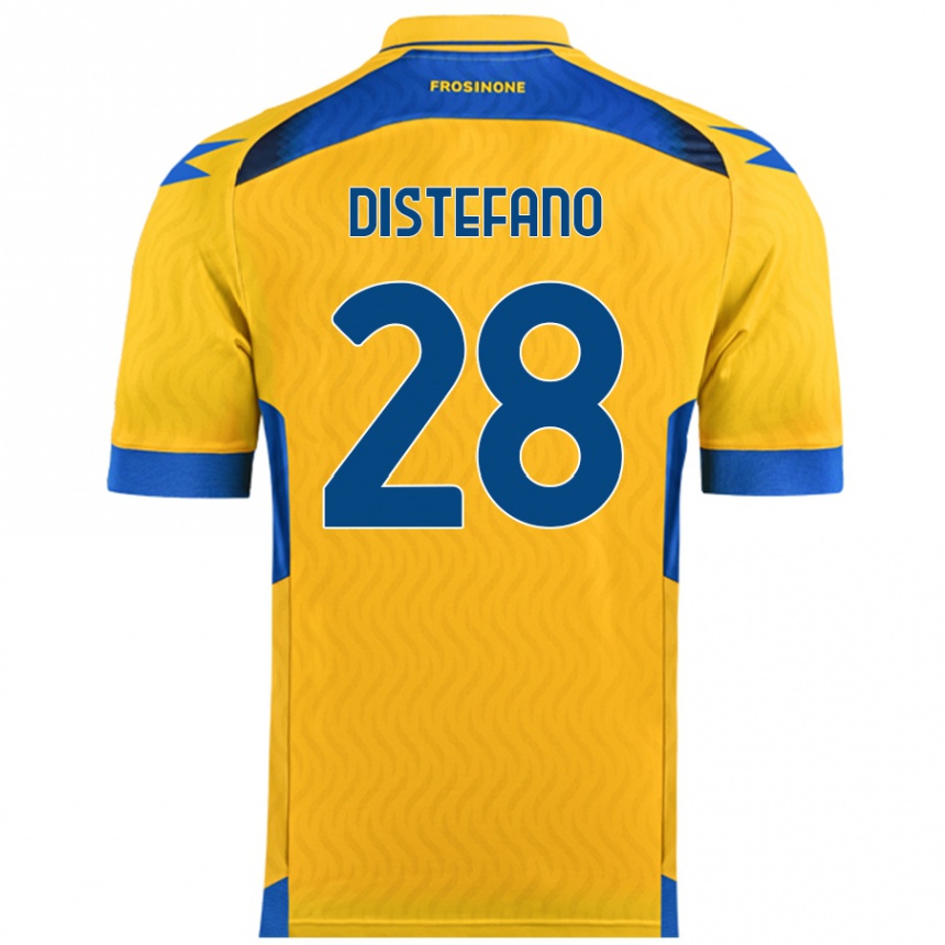 Kids Football Filippo Distefano #28 Yellow Home Jersey 2024/25 T-Shirt Nz