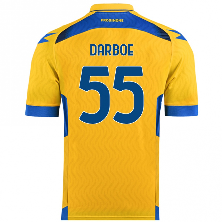 Kids Football Ebrima Darboe #55 Yellow Home Jersey 2024/25 T-Shirt Nz