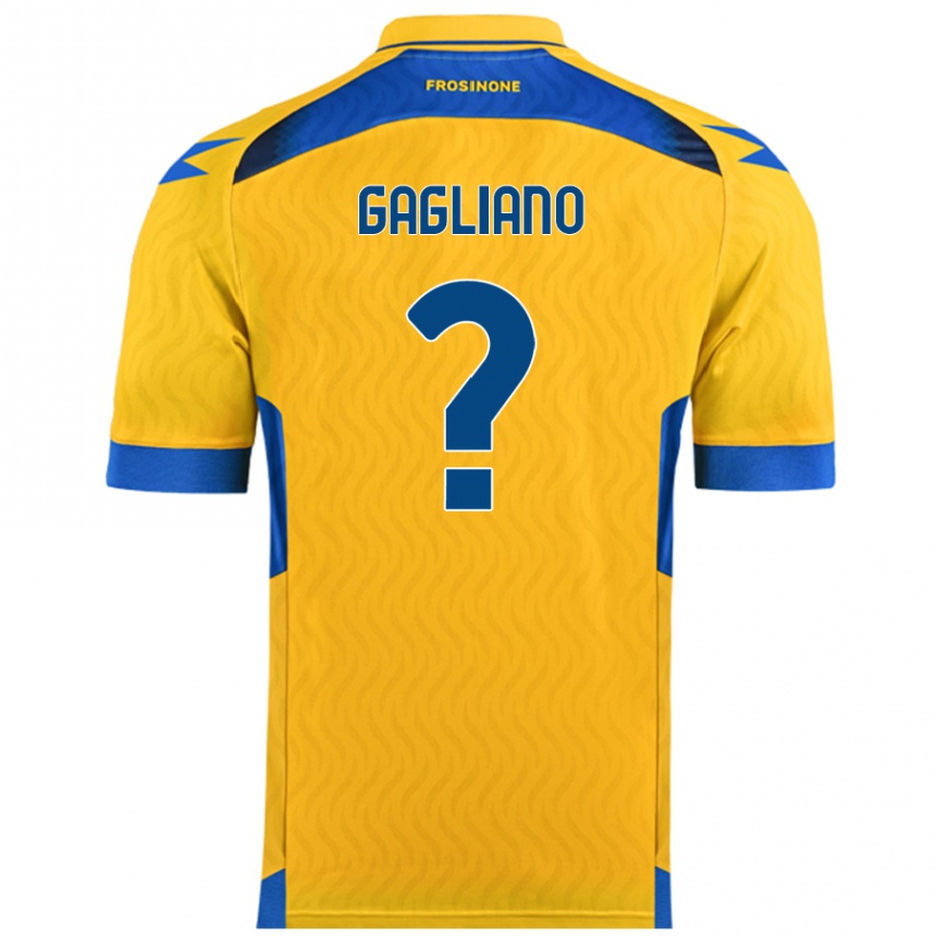 Kids Football Mattia Gagliano #0 Yellow Home Jersey 2024/25 T-Shirt Nz