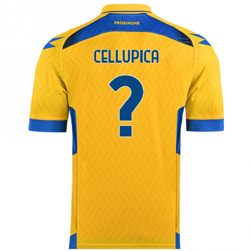 Kids Football Riccardo Cellupica #0 Yellow Home Jersey 2024/25 T-Shirt Nz