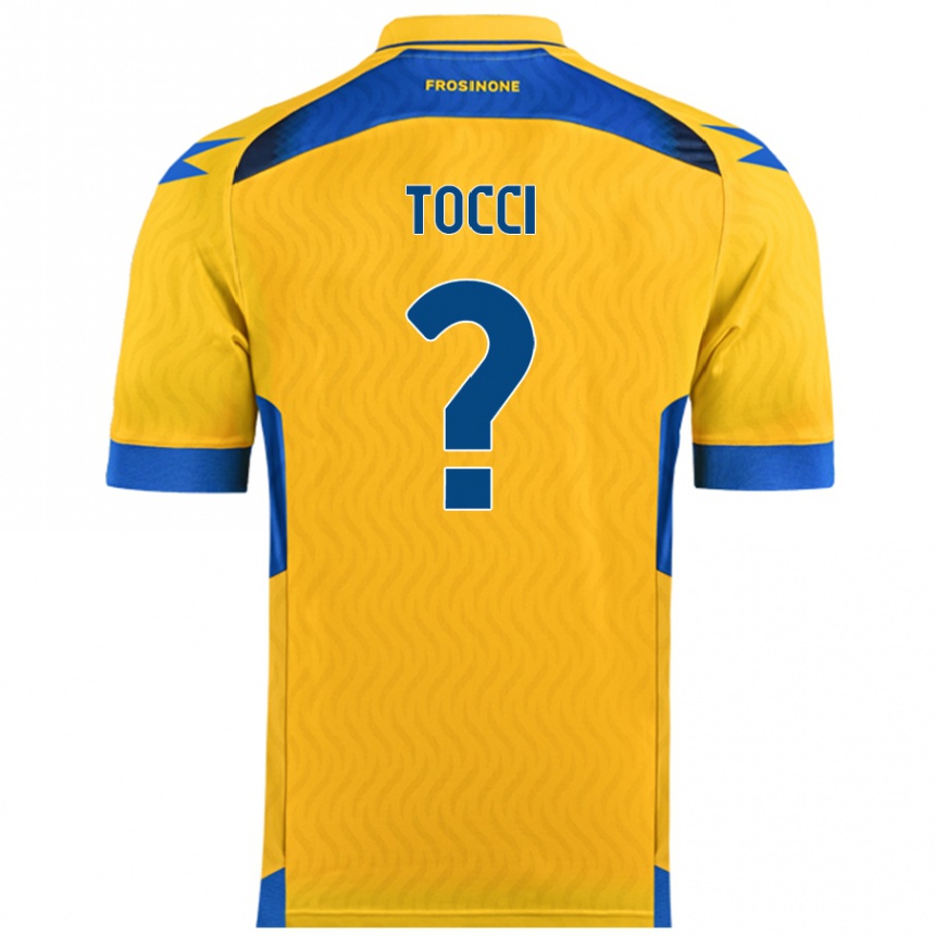 Kids Football Federico Tocci #0 Yellow Home Jersey 2024/25 T-Shirt Nz