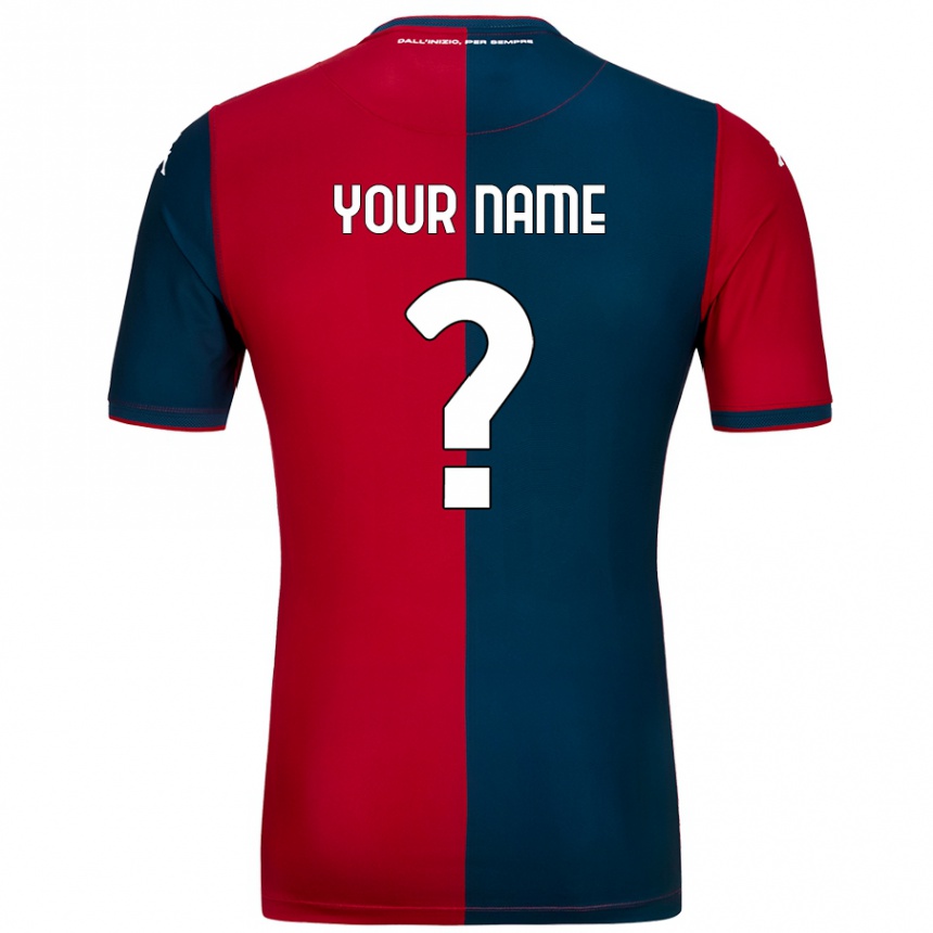 Kids Football Your Name #0 Red Dark Blue Home Jersey 2024/25 T-Shirt Nz