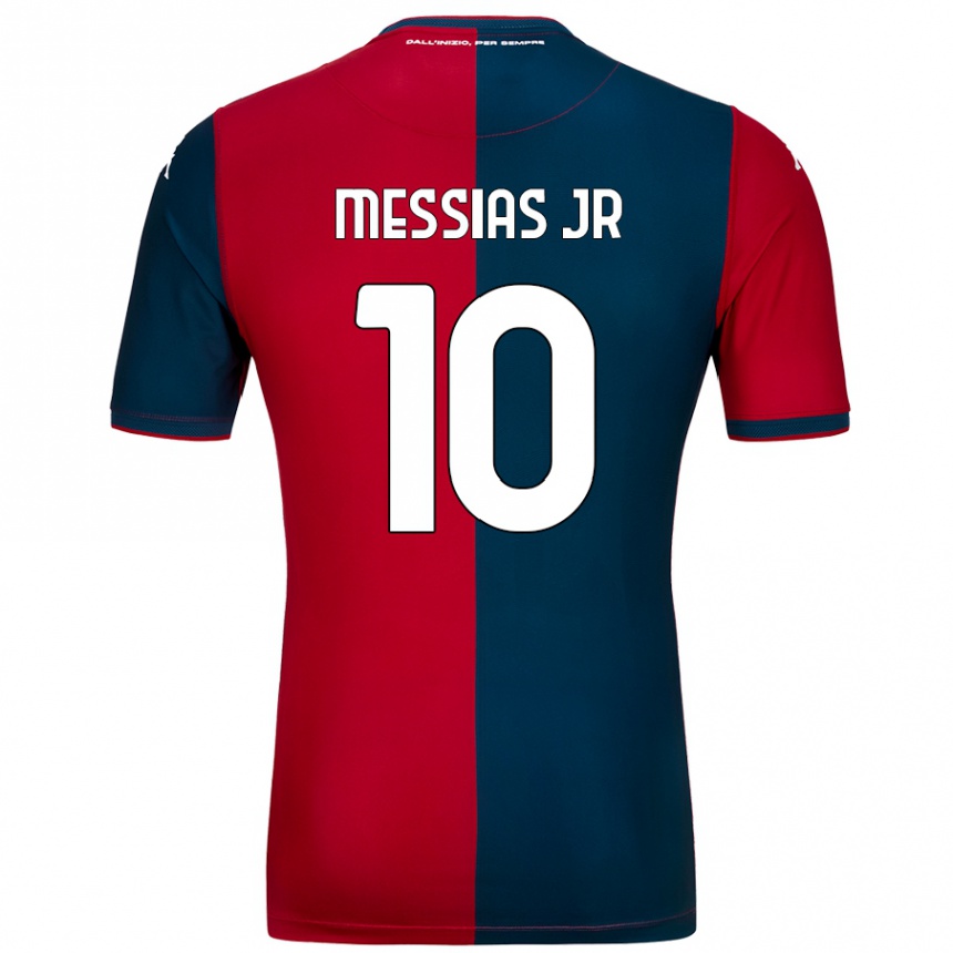 Kids Football Junior Messias #10 Red Dark Blue Home Jersey 2024/25 T-Shirt Nz