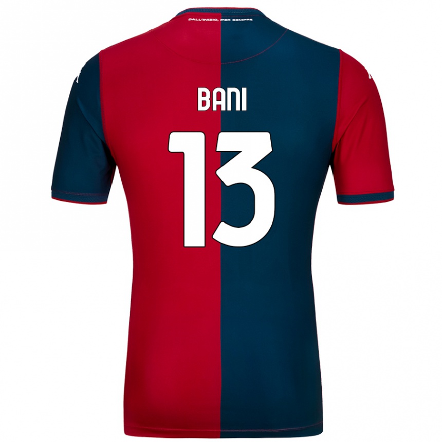 Kids Football Mattia Bani #13 Red Dark Blue Home Jersey 2024/25 T-Shirt Nz