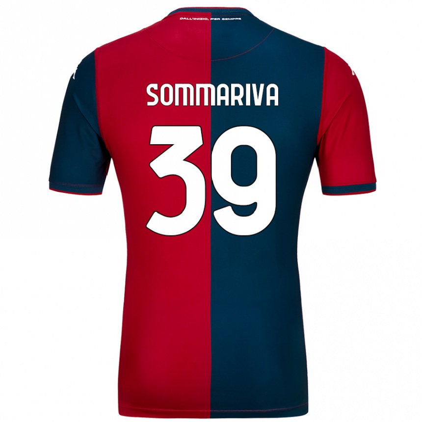 Kids Football Daniele Sommariva #39 Red Dark Blue Home Jersey 2024/25 T-Shirt Nz