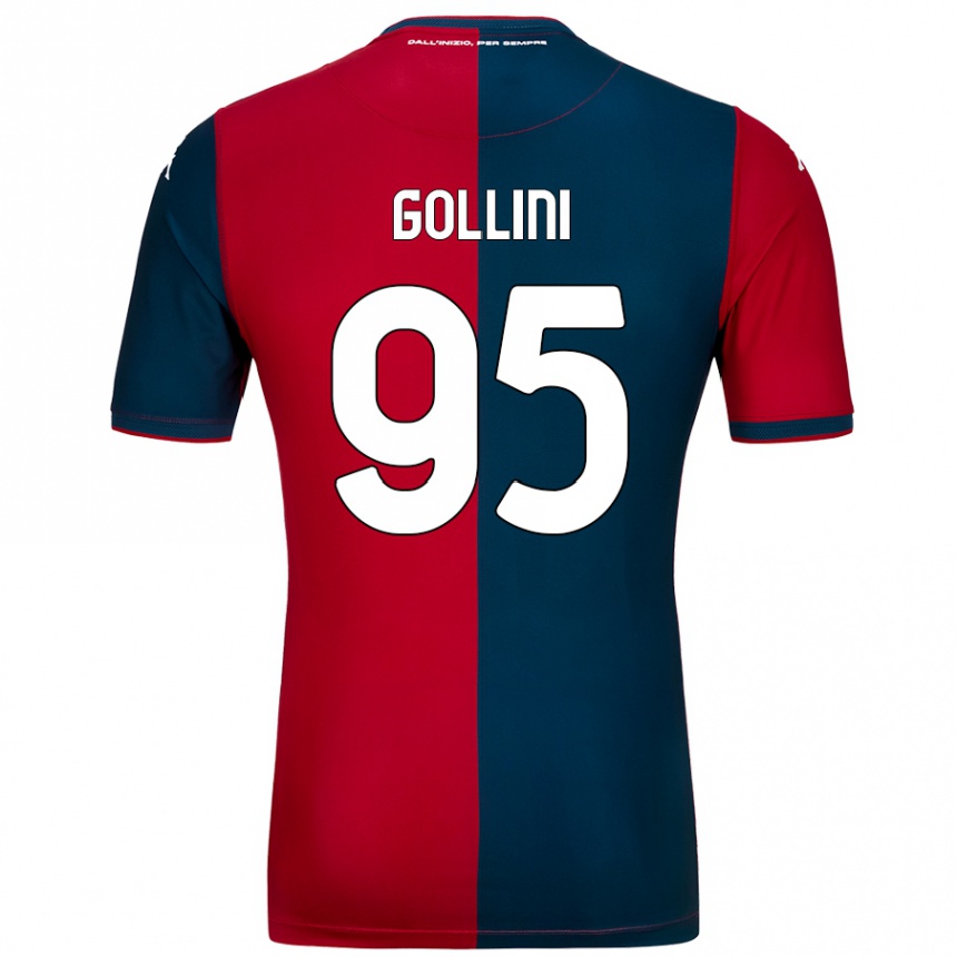 Kids Football Pierluigi Gollini #95 Red Dark Blue Home Jersey 2024/25 T-Shirt Nz