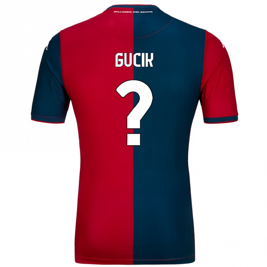 Kids Football Nicolas Gucik #0 Red Dark Blue Home Jersey 2024/25 T-Shirt Nz