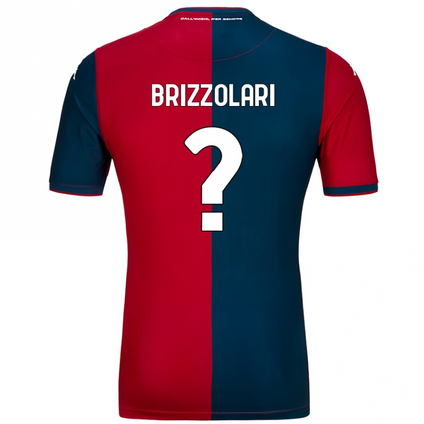 Kids Football Mattia Brizzolari #0 Red Dark Blue Home Jersey 2024/25 T-Shirt Nz