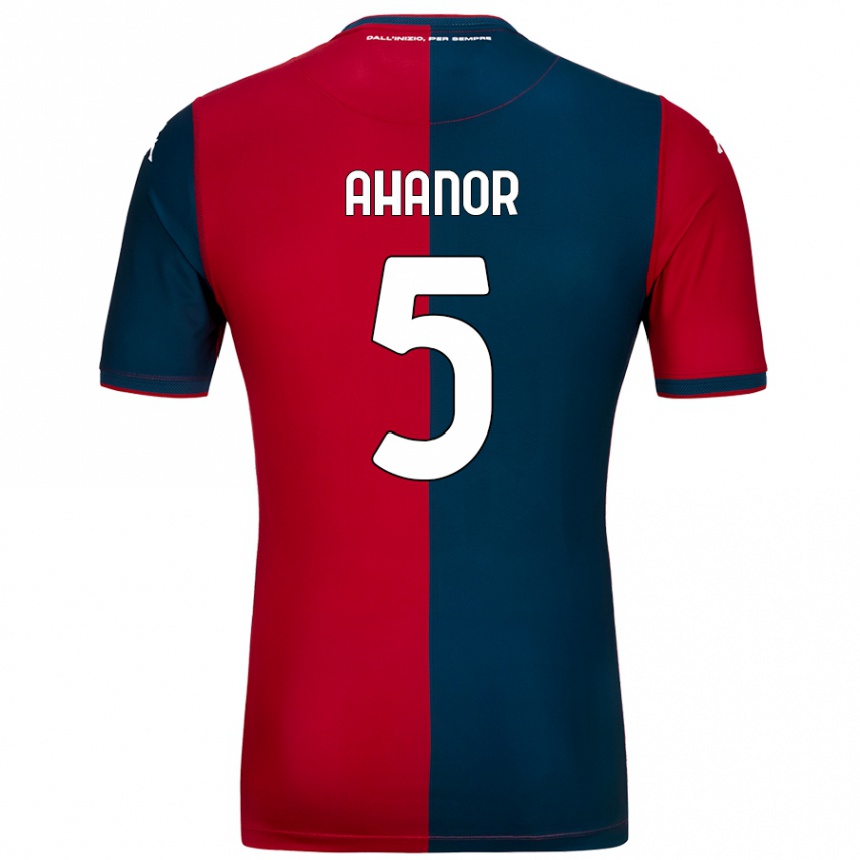 Kids Football Honest Ahanor #5 Red Dark Blue Home Jersey 2024/25 T-Shirt Nz