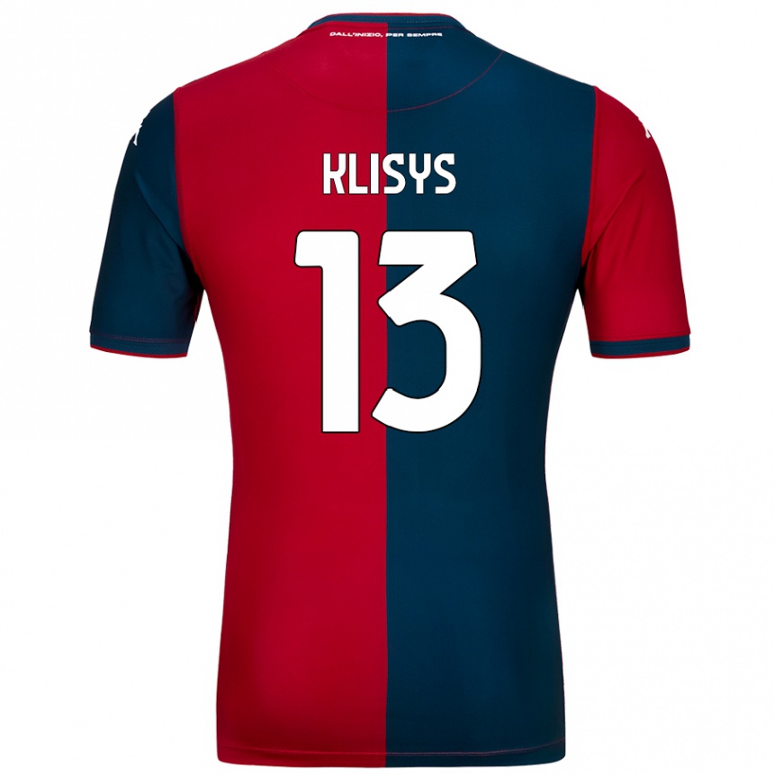 Kids Football Lukas Klisys #13 Red Dark Blue Home Jersey 2024/25 T-Shirt Nz