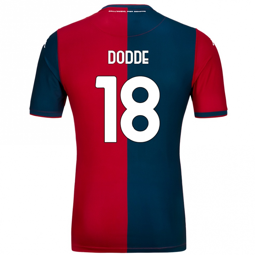 Kids Football Filippo Dodde #18 Red Dark Blue Home Jersey 2024/25 T-Shirt Nz