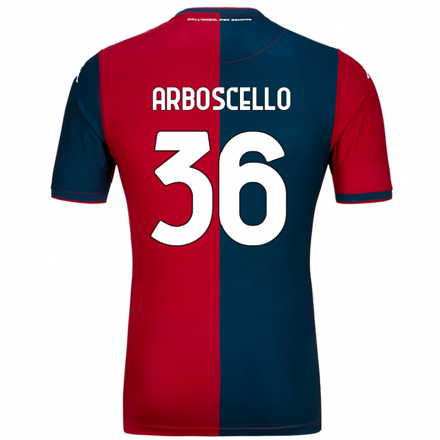 Kids Football Riccardo Arboscello #36 Red Dark Blue Home Jersey 2024/25 T-Shirt Nz