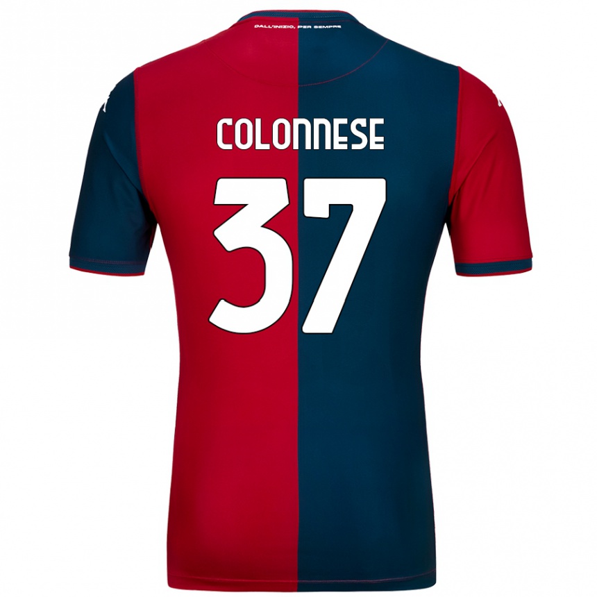 Kids Football Lorenzo Colonnese #37 Red Dark Blue Home Jersey 2024/25 T-Shirt Nz