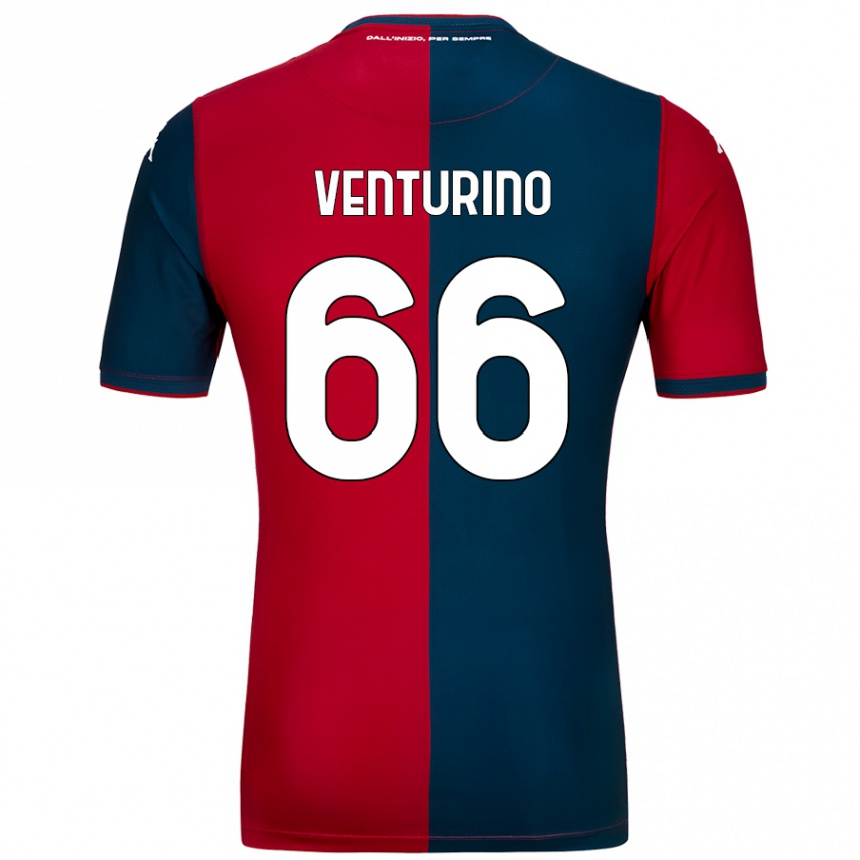 Kids Football Lorenzo Venturino #66 Red Dark Blue Home Jersey 2024/25 T-Shirt Nz