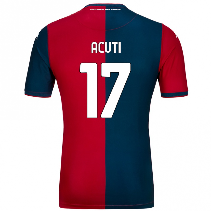 Kids Football Arianna Acuti #17 Red Dark Blue Home Jersey 2024/25 T-Shirt Nz