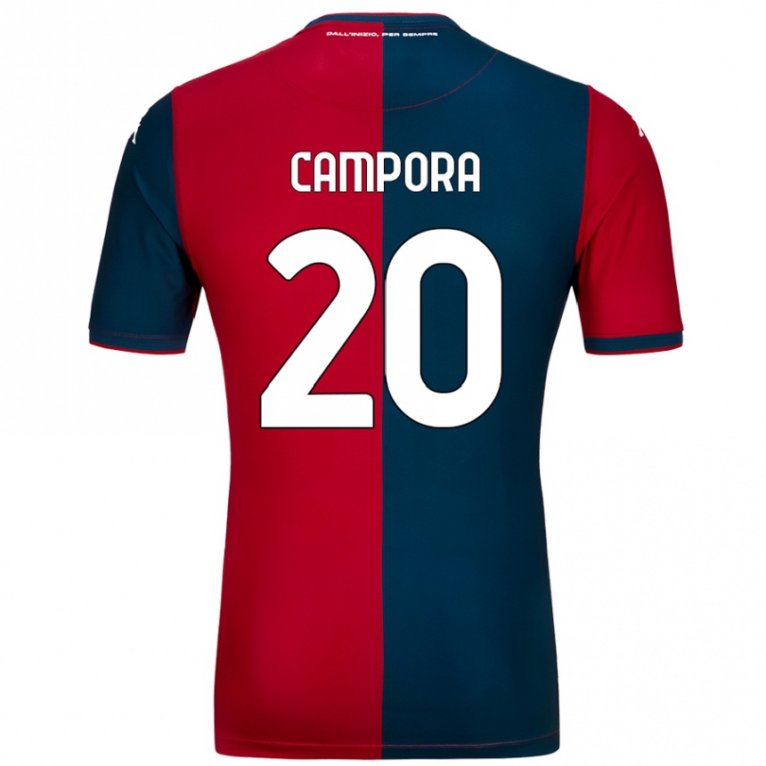 Kids Football Alice Campora #20 Red Dark Blue Home Jersey 2024/25 T-Shirt Nz