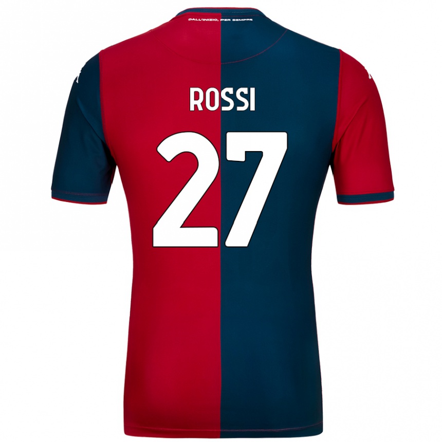 Kids Football Lucrezia Rossi #27 Red Dark Blue Home Jersey 2024/25 T-Shirt Nz