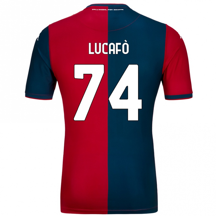 Kids Football Sara Lucafò #74 Red Dark Blue Home Jersey 2024/25 T-Shirt Nz