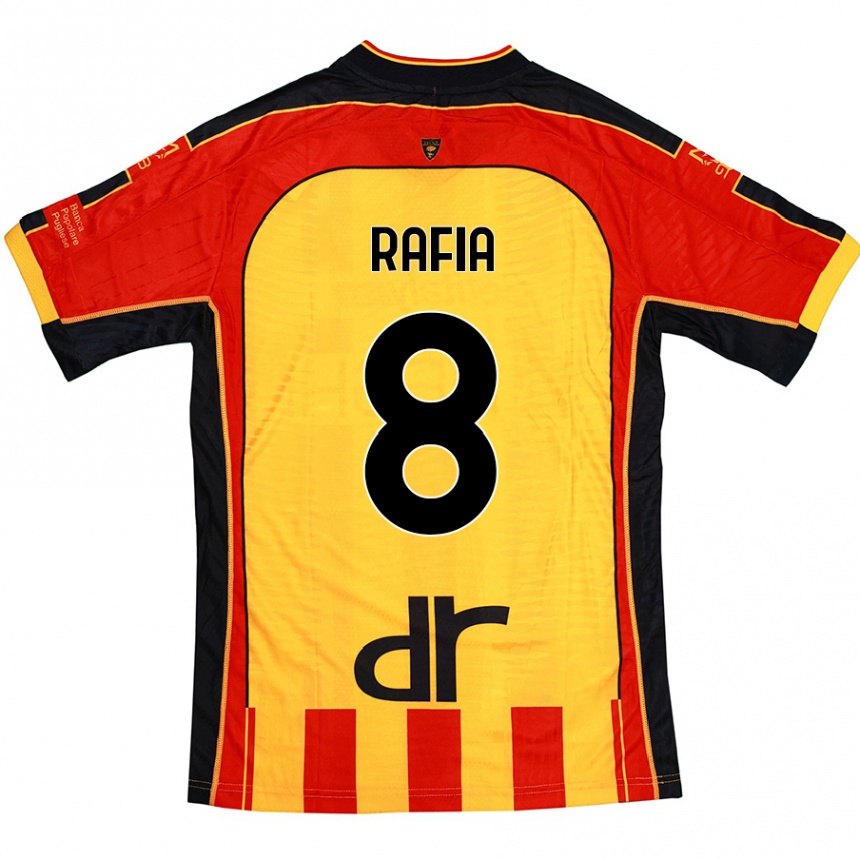 Kids Football Hamza Rafia #8 Yellow Red Home Jersey 2024/25 T-Shirt Nz