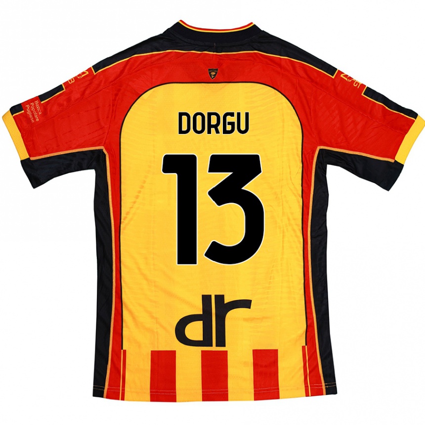 Kids Football Patrick Dorgu #13 Yellow Red Home Jersey 2024/25 T-Shirt Nz