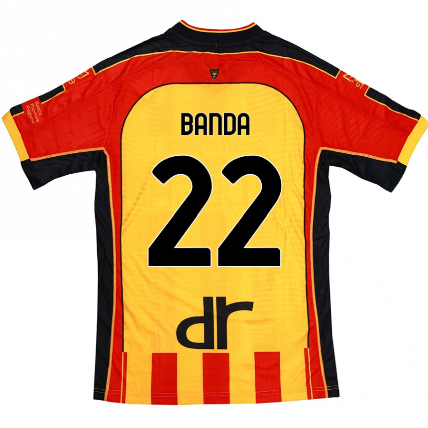 Kids Football Lameck Banda #22 Yellow Red Home Jersey 2024/25 T-Shirt Nz