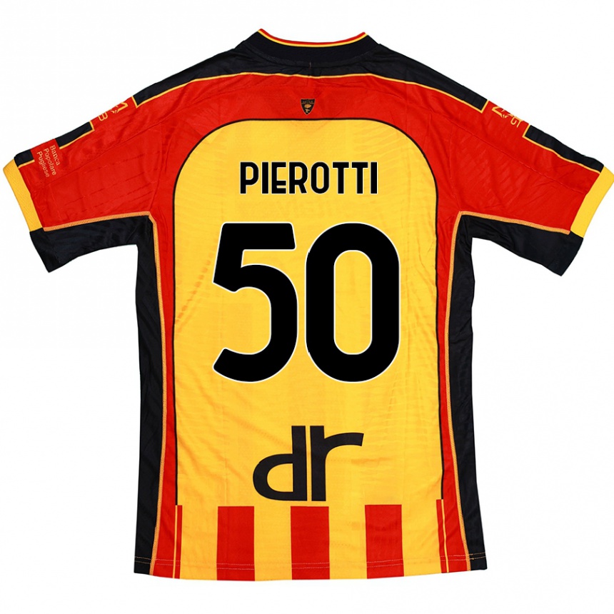 Kids Football Santiago Pierotti #50 Yellow Red Home Jersey 2024/25 T-Shirt Nz