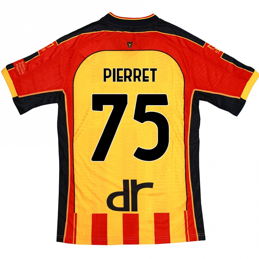 Kids Football Balthazar Pierret #75 Yellow Red Home Jersey 2024/25 T-Shirt Nz