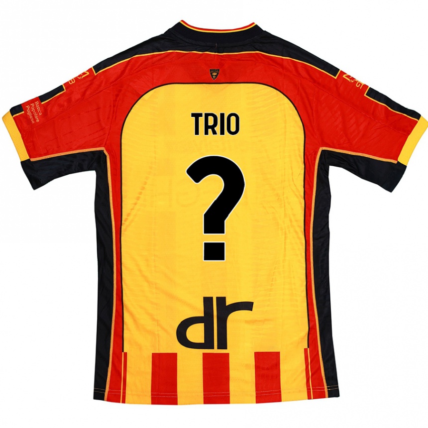 Kids Football Stefano Trio #0 Yellow Red Home Jersey 2024/25 T-Shirt Nz