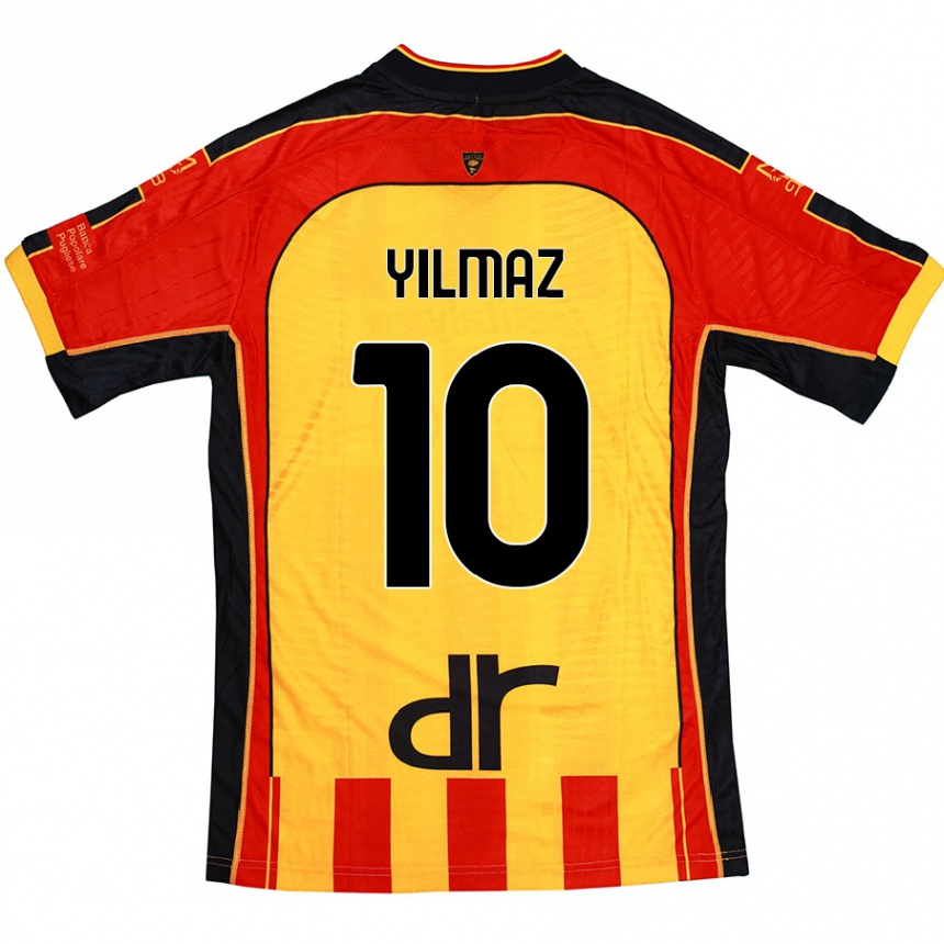 Kids Football Enes Yilmaz #10 Yellow Red Home Jersey 2024/25 T-Shirt Nz