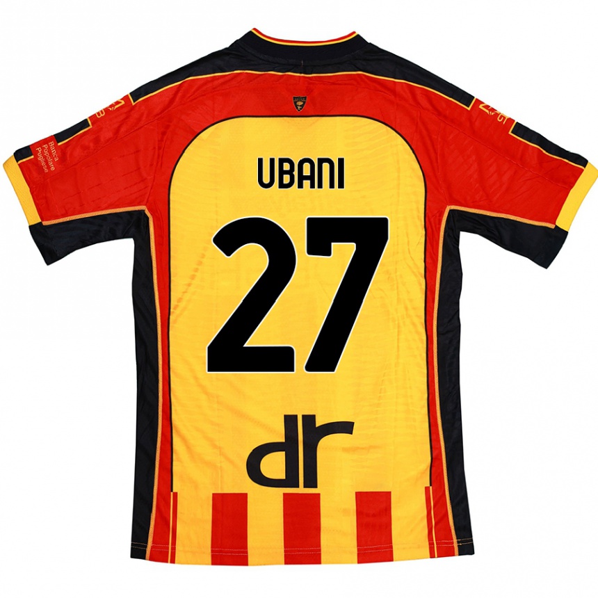 Kids Football Marlon Ubani #27 Yellow Red Home Jersey 2024/25 T-Shirt Nz