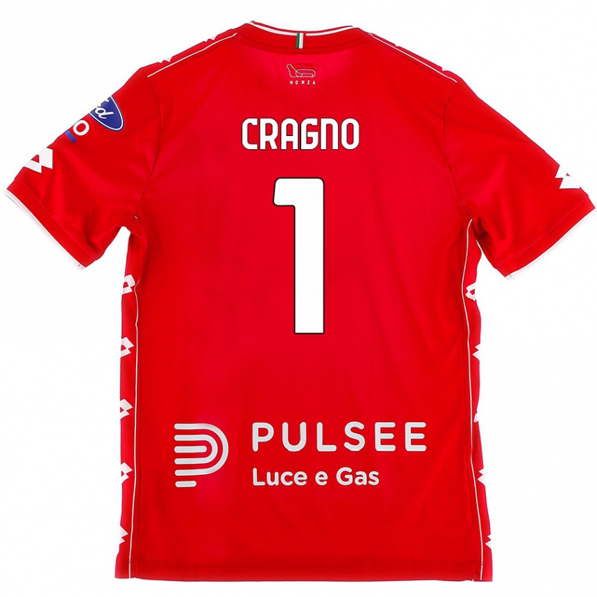 Kids Football Alessio Cragno #1 Red White Home Jersey 2024/25 T-Shirt Nz