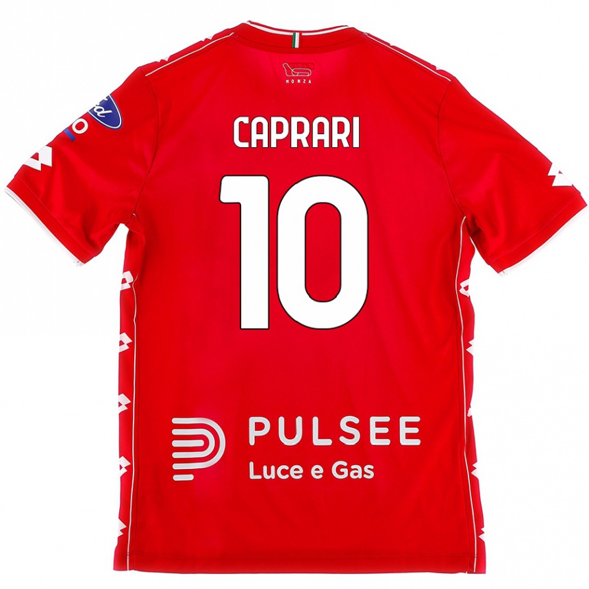 Kids Football Gianluca Caprari #10 Red White Home Jersey 2024/25 T-Shirt Nz