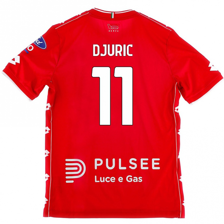 Kids Football Milan Djuric #11 Red White Home Jersey 2024/25 T-Shirt Nz