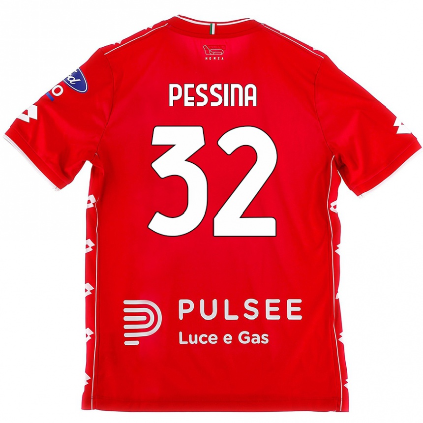 Kids Football Matteo Pessina #32 Red White Home Jersey 2024/25 T-Shirt Nz