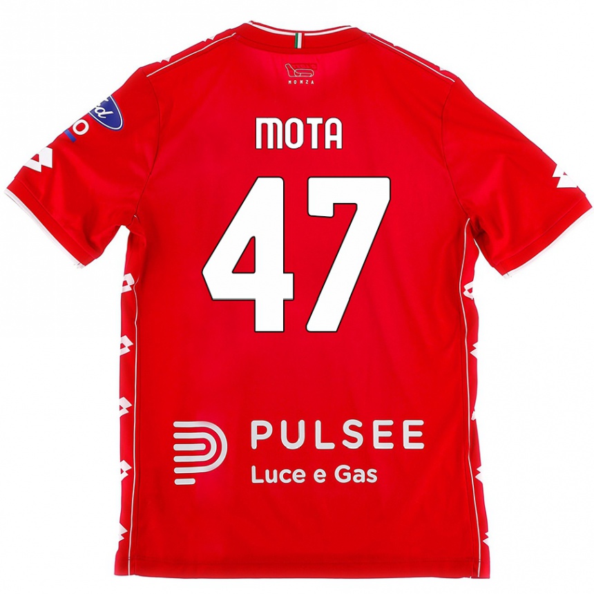 Kids Football Dany Mota #47 Red White Home Jersey 2024/25 T-Shirt Nz