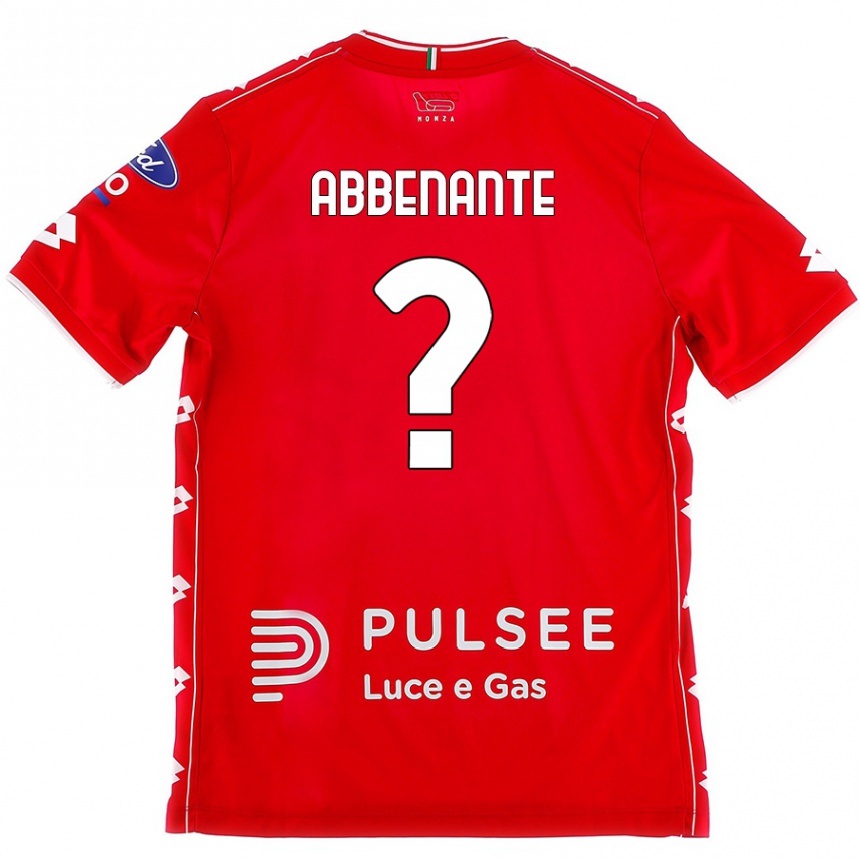 Kids Football Alessandro Abbenante #0 Red White Home Jersey 2024/25 T-Shirt Nz