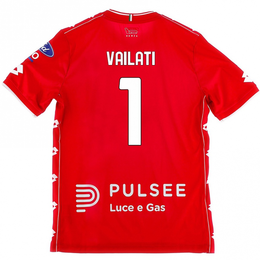 Kids Football Andrea Vailati #1 Red White Home Jersey 2024/25 T-Shirt Nz